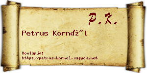 Petrus Kornél névjegykártya